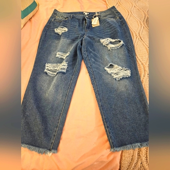 Forever 21 Distressed‎ Blue Jeans - Picture 1 of 6